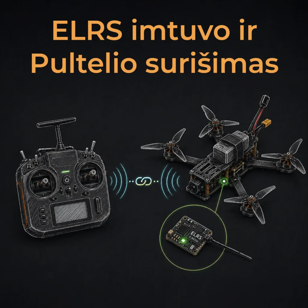 Kaip prijungti FPV pultelį prie drono? ELRS pririšimo (binding) gidas