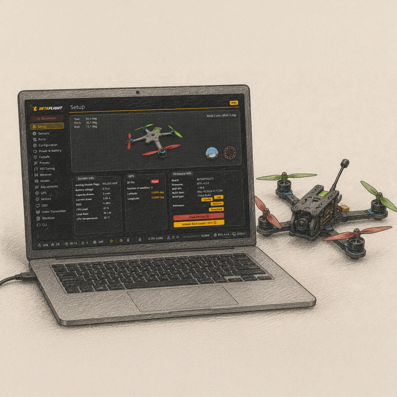 Pirmi žingsniai su Betaflight: ką patikrinti prieš pirmą FPV drono skrydį